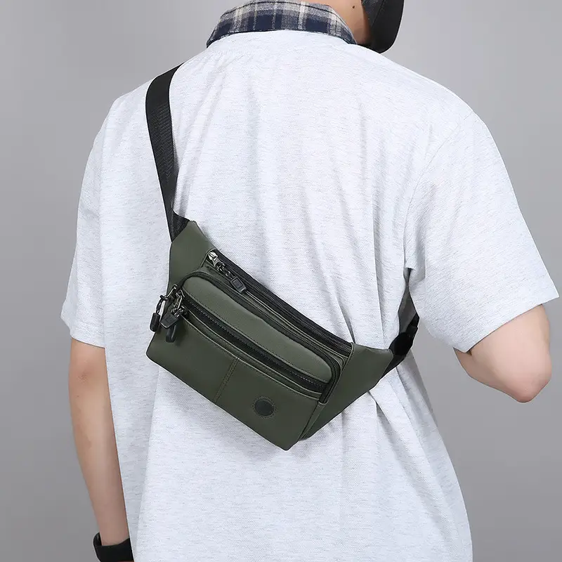 Men's Multi-Layer Crossbody Bag Black - Image 7