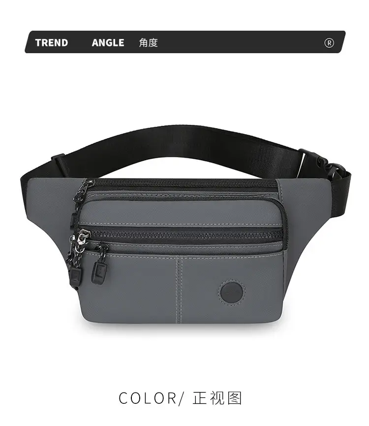 Men's Multi-Layer Crossbody Bag Black — feature 14