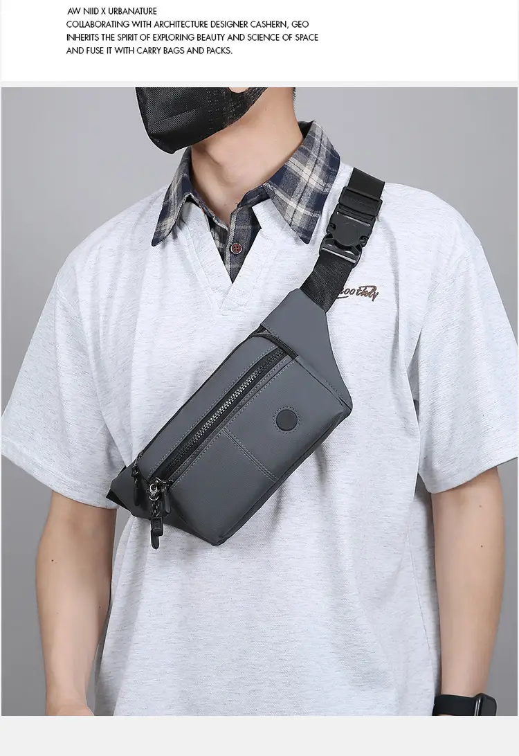 Men's Multi-Layer Crossbody Bag Black — feature 25
