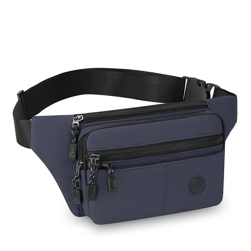 Men's Multi-Layer Crossbody Bag Black - Image 4