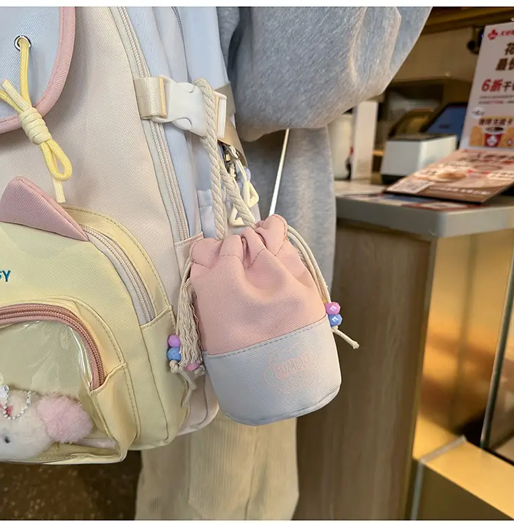 Pink Cute Student School Backpack Set with Crossbody Bag — feature 13