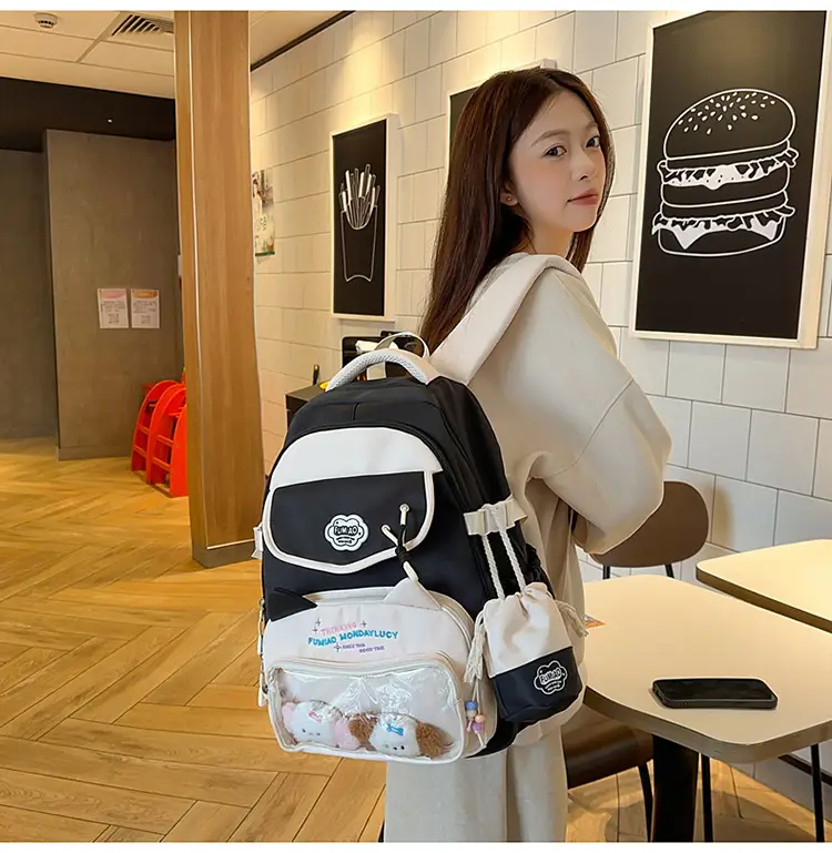 Pink Cute Student School Backpack Set with Crossbody Bag — feature 18
