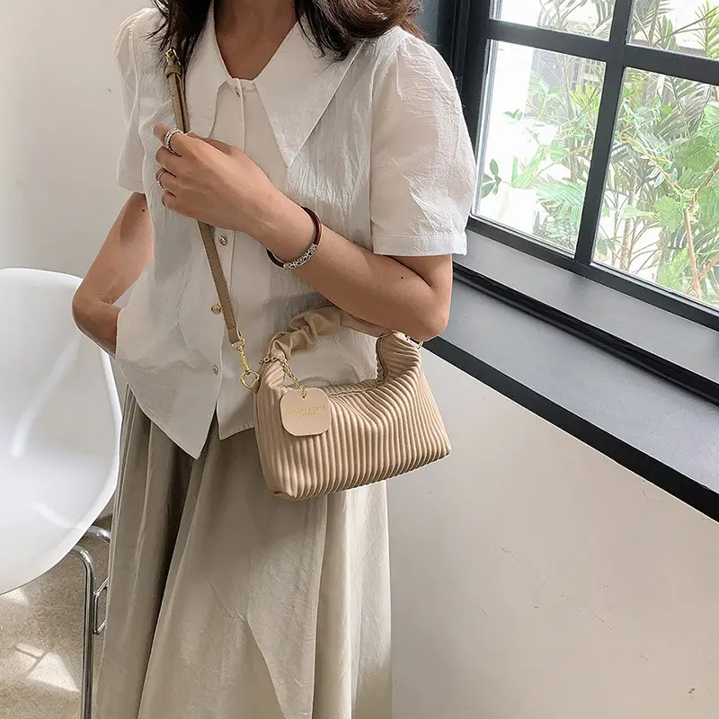 Green Pleated Shoulder Bag for Women 2026 - Image 3