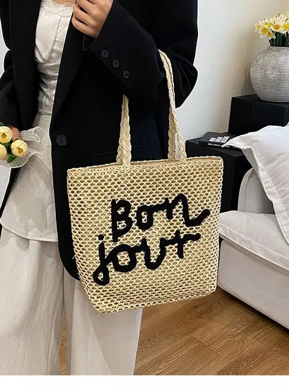 Women's Woven Letter Shoulder Bag 2025 New Style - Image 3