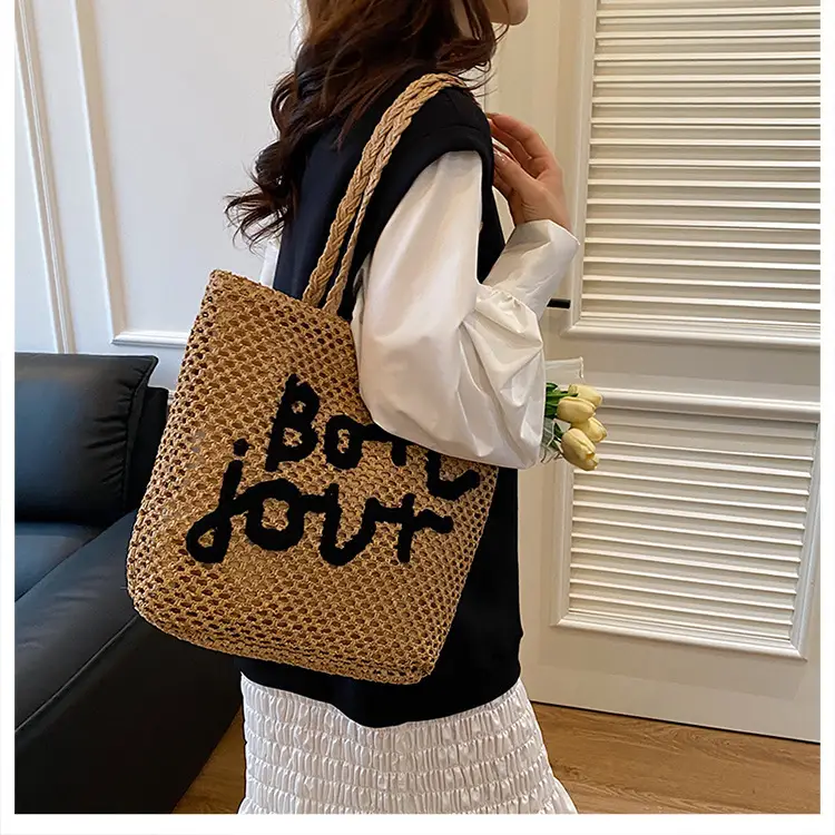 Women's Woven Letter Shoulder Bag 2025 New Style — feature 27