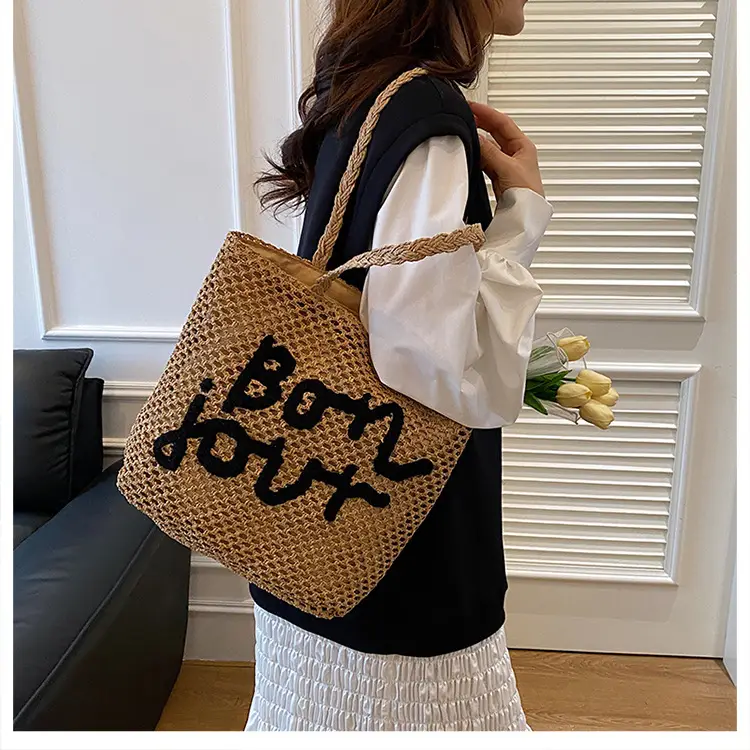 Women's Woven Letter Shoulder Bag 2025 New Style — feature 28
