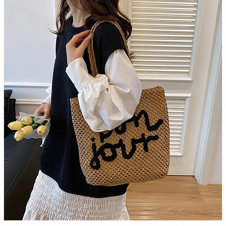 Women's Woven Letter Shoulder Bag 2025 New Style — feature 31