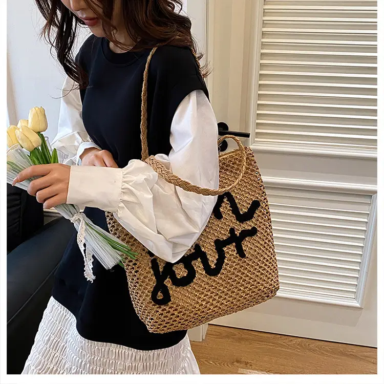 Women's Woven Letter Shoulder Bag 2025 New Style — feature 33