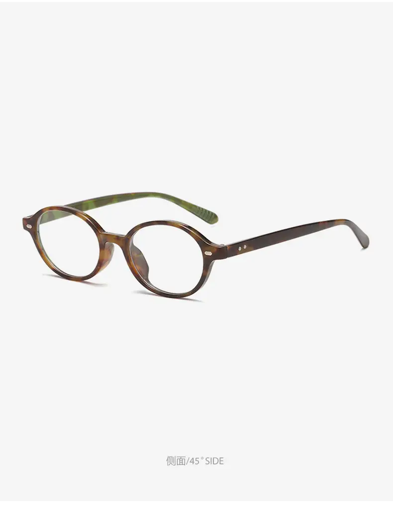 2025 New Oval Sunglasses European American Trendy High-End Sunshade Sunglasses Literary Retro Anti-Blue Light Flat Glasses — feature 12