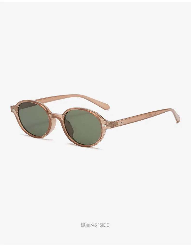 2025 New Oval Sunglasses European American Trendy High-End Sunshade Sunglasses Literary Retro Anti-Blue Light Flat Glasses — feature 24