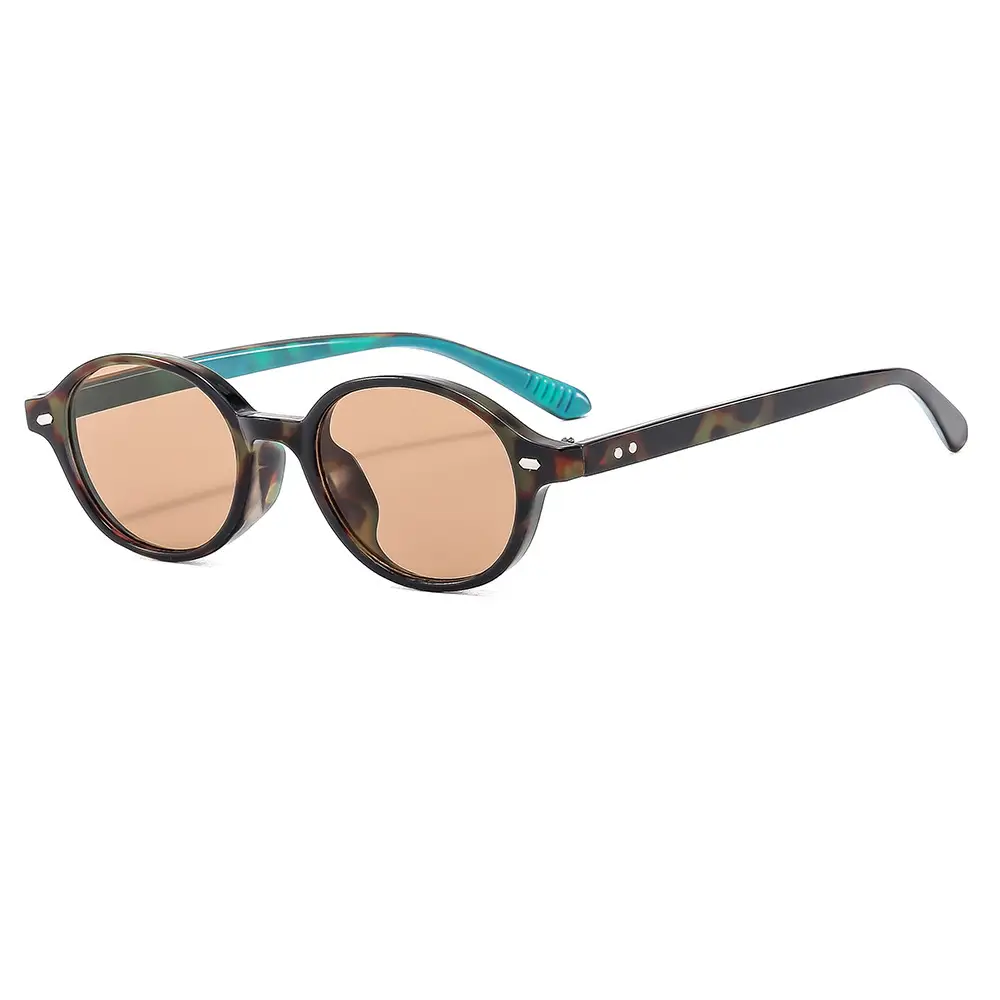 2025 New Oval Sunglasses European American Trendy High-End Sunshade Sunglasses Literary Retro Anti-Blue Light Flat Glasses - Image 4