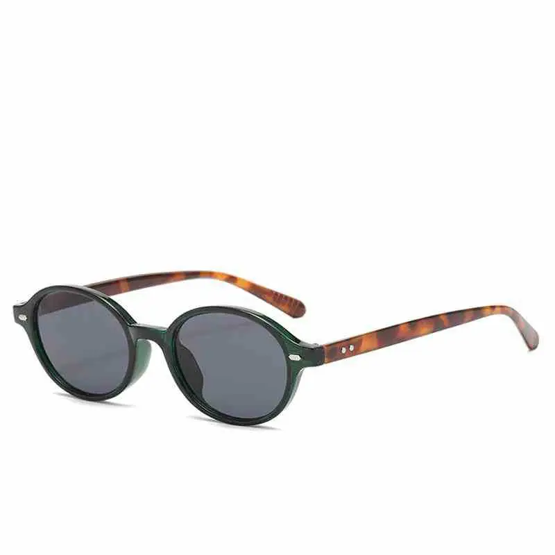 2025 New Oval Sunglasses European American Trendy High-End Sunshade Sunglasses Literary Retro Anti-Blue Light Flat Glasses - Image 5