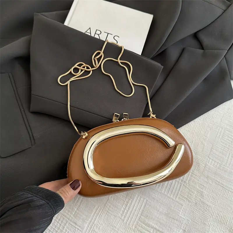 Classic Round Crossbody Clutch for Women in Red Black Brown Pink & Clear - Image 2