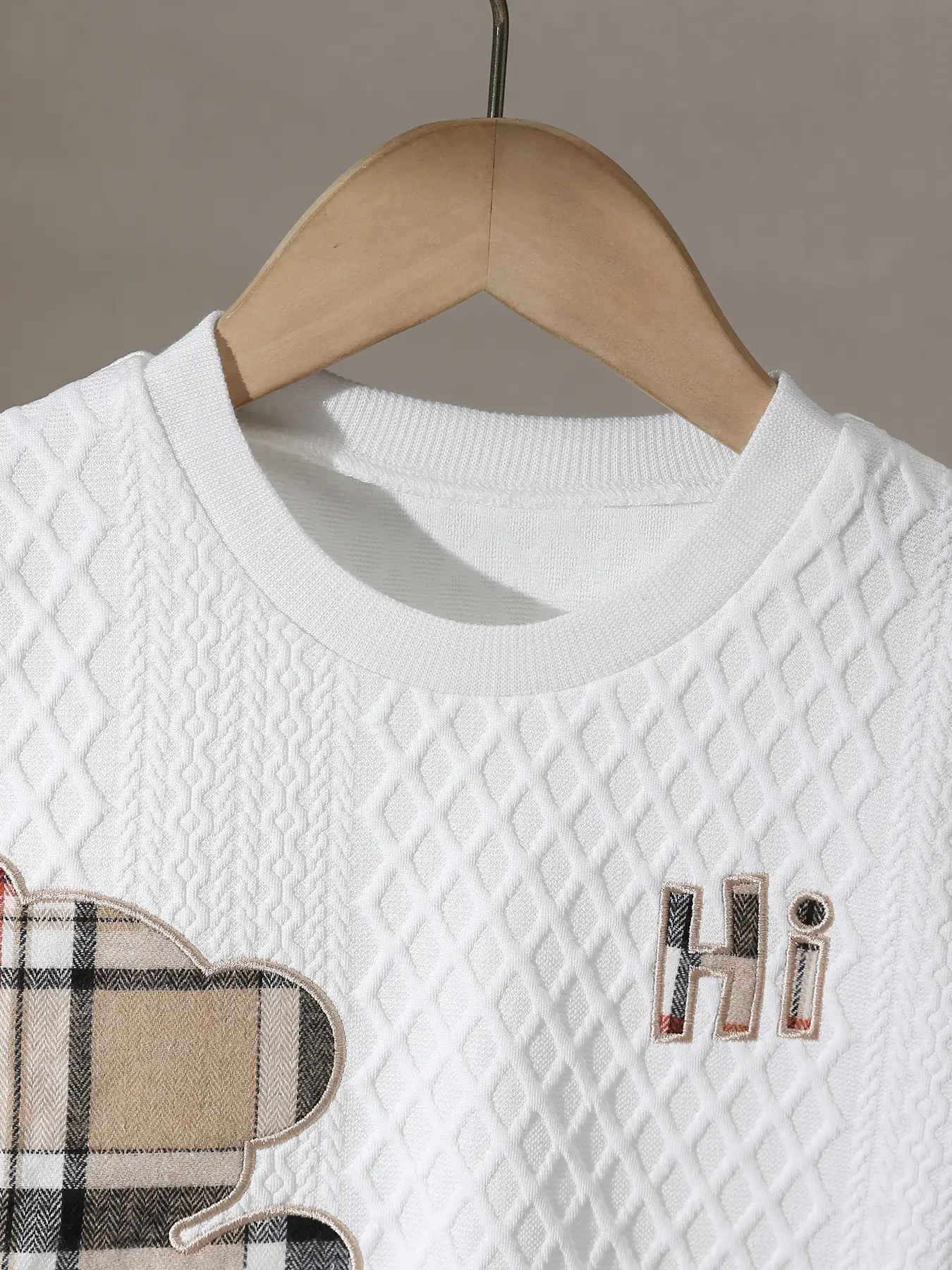 White Plaid Bear Print Kids Shorts Suit Summer Wear