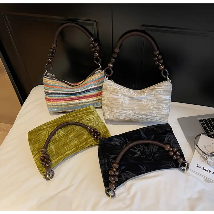 Retro Beaded Shoulder Bag for Women 2026 — feature 1