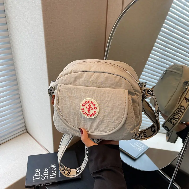 Women's Beige Crossbody Bag 2025 Casual Lightweight