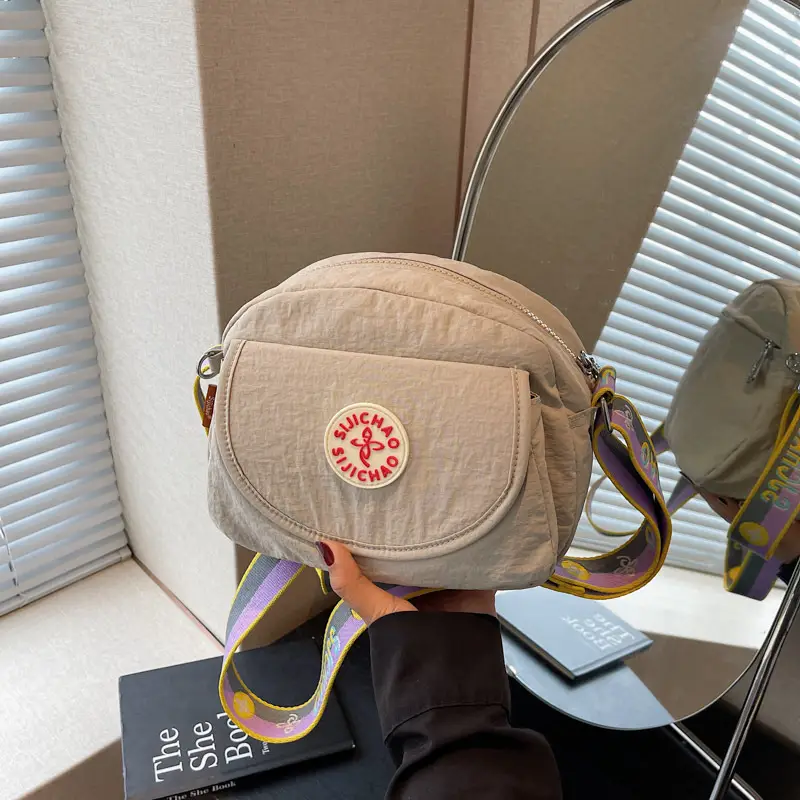 Women's Beige Crossbody Bag 2025 Casual Lightweight