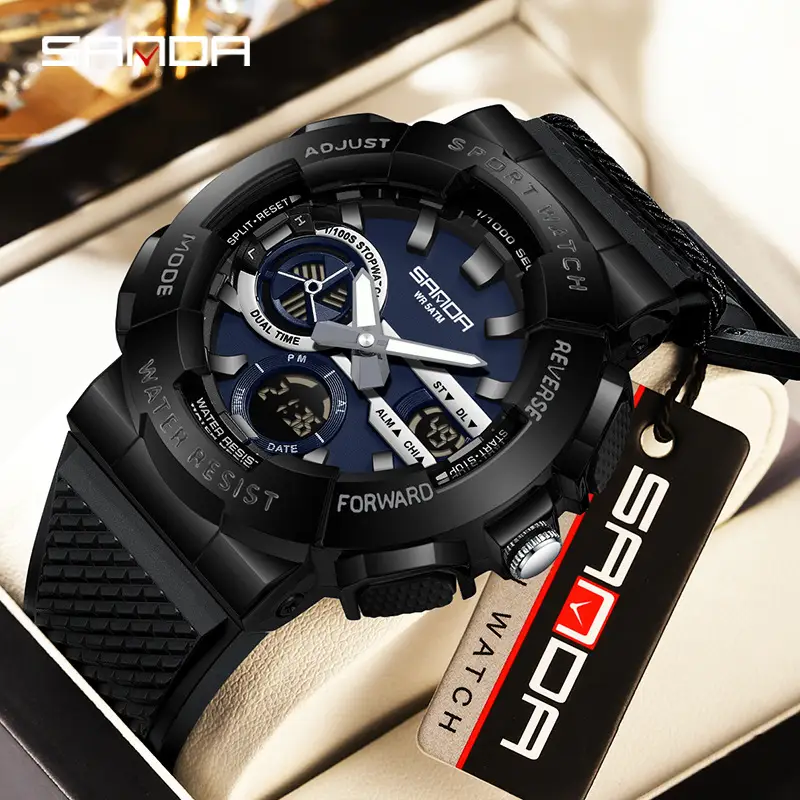 Sanda Digital Watch Waterproof 5ATM Sports Timer - Image 11