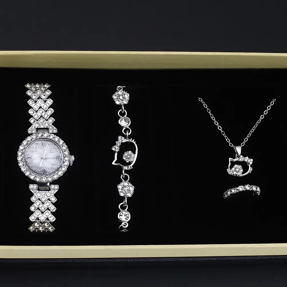 Women's Diamond Crown Wristwatch Set Jewelry Set - Image 2