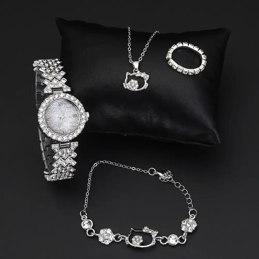 Women's Diamond Crown Wristwatch Set Jewelry Set - Image 3
