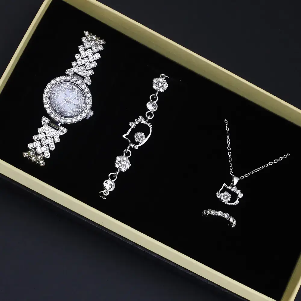Women's Diamond Crown Wristwatch Set Jewelry Set - Image 5