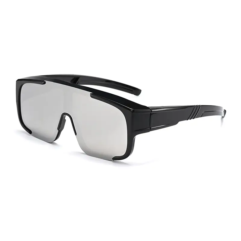 Anti-Glare Cycling Sunglasses Set White Frame