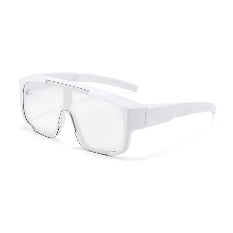 Anti-Glare Cycling Sunglasses Set White Frame