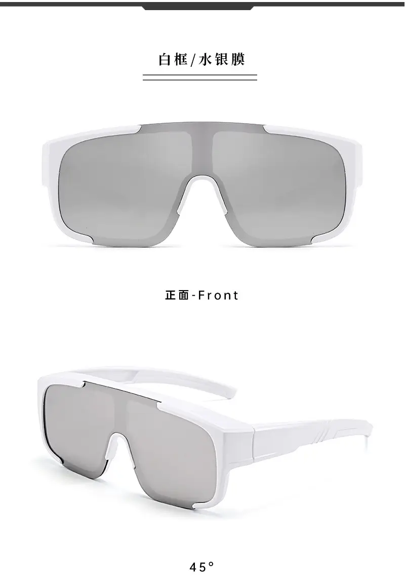 Anti-Glare Cycling Sunglasses Set White Frame — feature 15