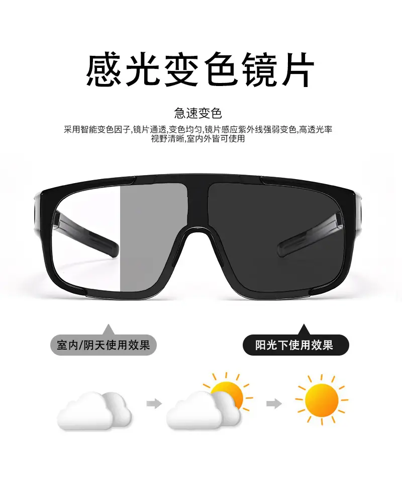 Anti-Glare Cycling Sunglasses Set White Frame — feature 2