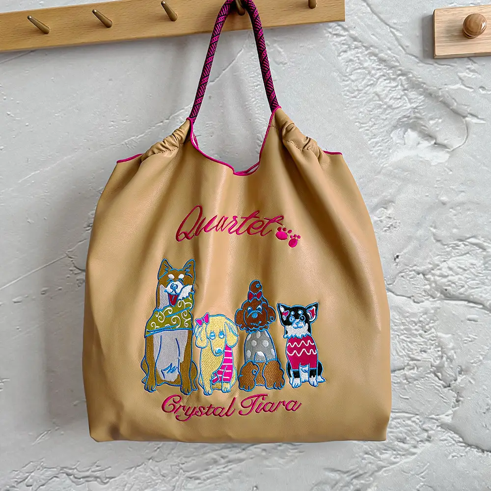 Cross-Border Embroidered Leather Tote Bag Large Capacity Women's Fashionable Bag — feature 11