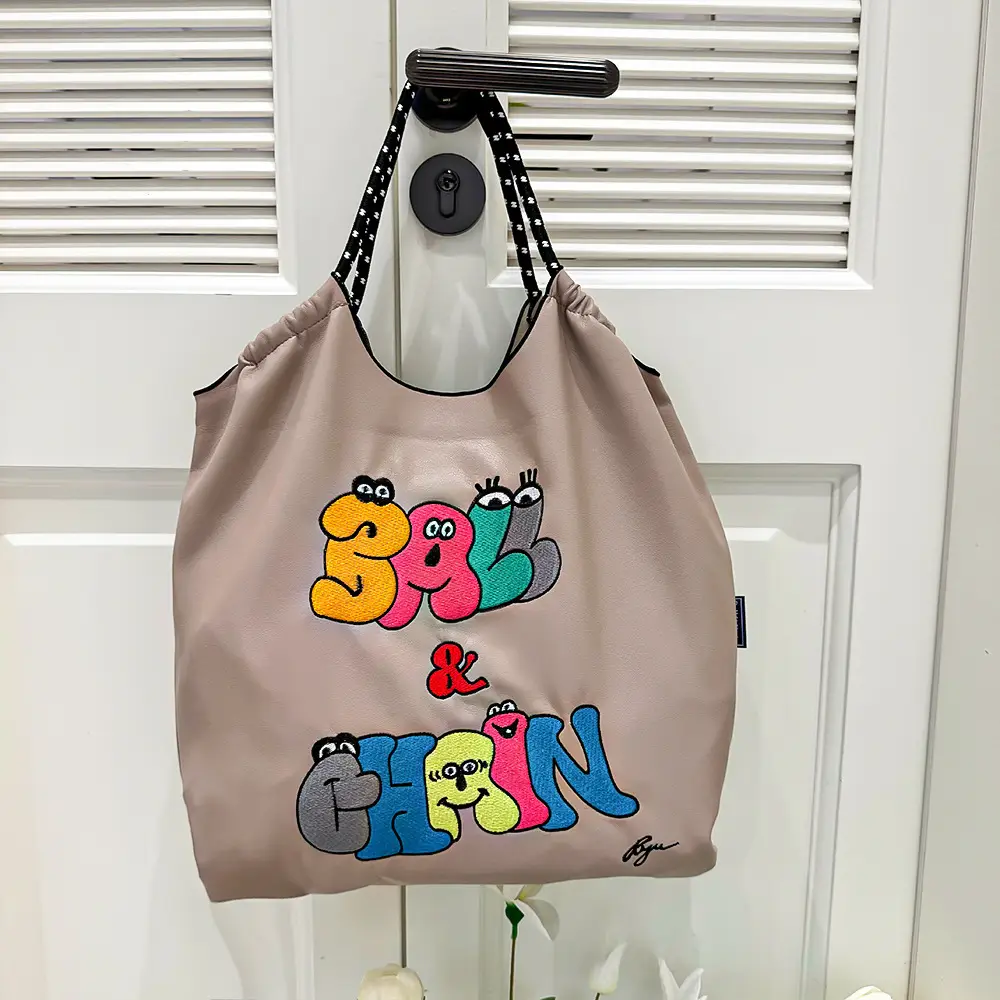 Cross-Border Embroidered Leather Tote Bag Large Capacity Women's Fashionable Bag