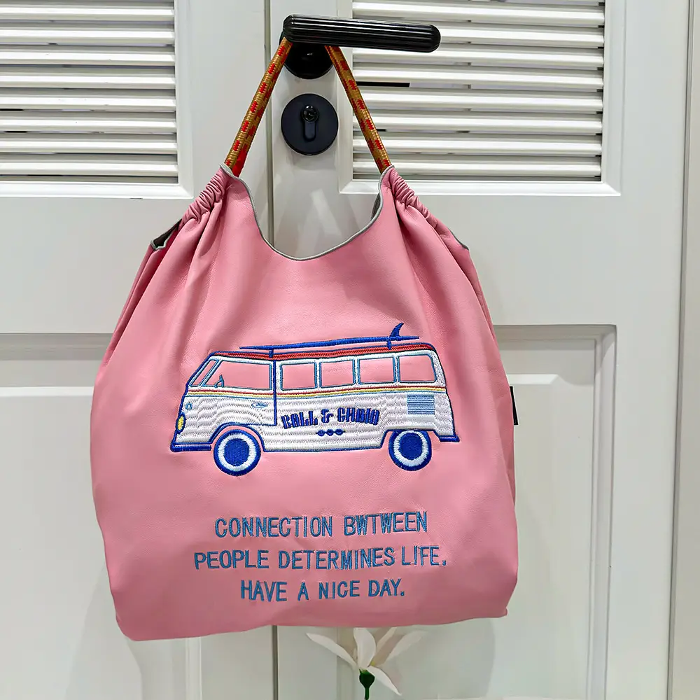 Cross-Border Embroidered Leather Tote Bag Large Capacity Women's Fashionable Bag