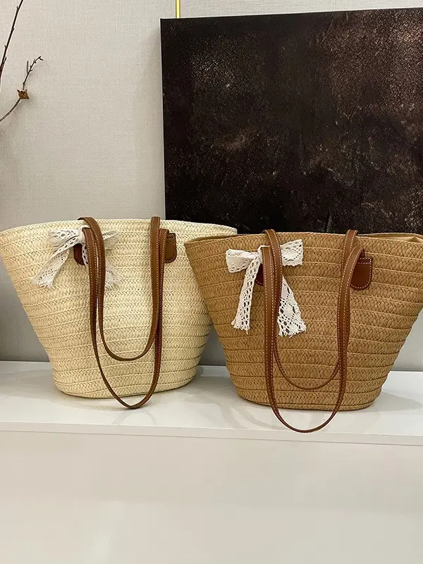 Straw Armpit Bag for Women Large Capacity Beach Travel