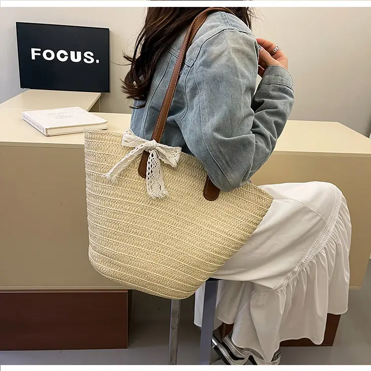 Straw Armpit Bag for Women Large Capacity Beach Travel — feature 18