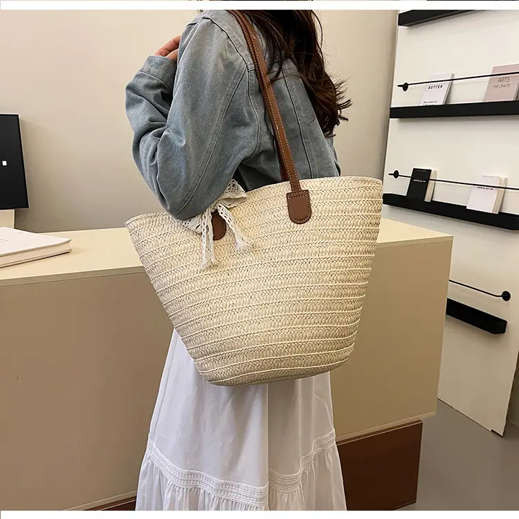 Straw Armpit Bag for Women Large Capacity Beach Travel — feature 19
