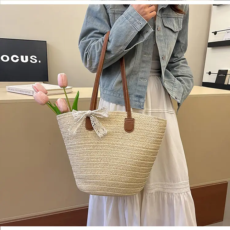 Straw Armpit Bag for Women Large Capacity Beach Travel — feature 21