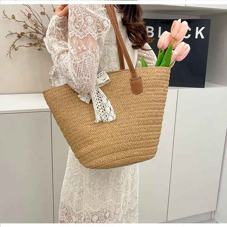 Straw Armpit Bag for Women Large Capacity Beach Travel — feature 26