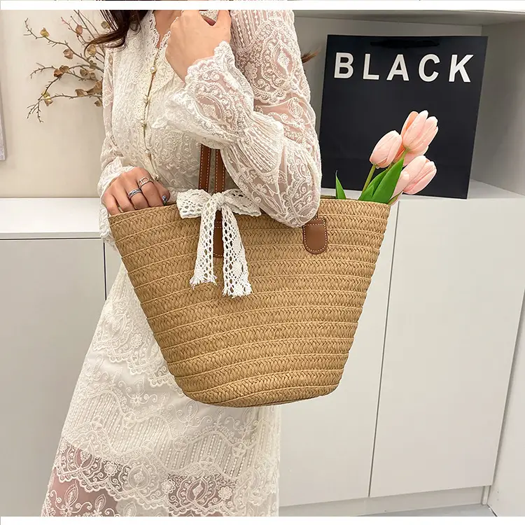 Straw Armpit Bag for Women Large Capacity Beach Travel — feature 27