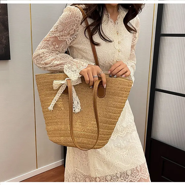 Straw Armpit Bag for Women Large Capacity Beach Travel — feature 29