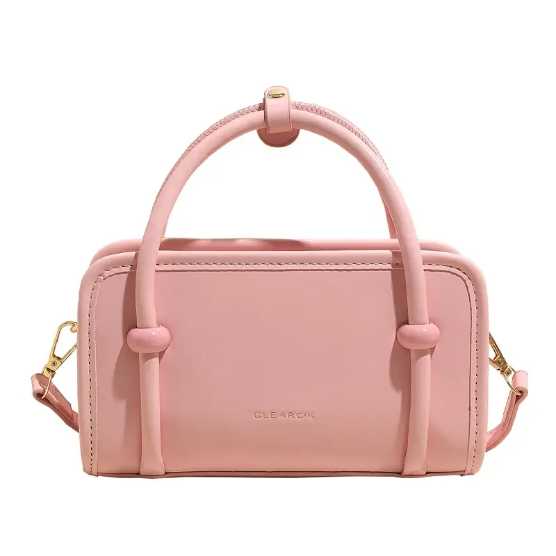 Cute Girl's Square Bag with Teddy Bear Keychain - Image 4