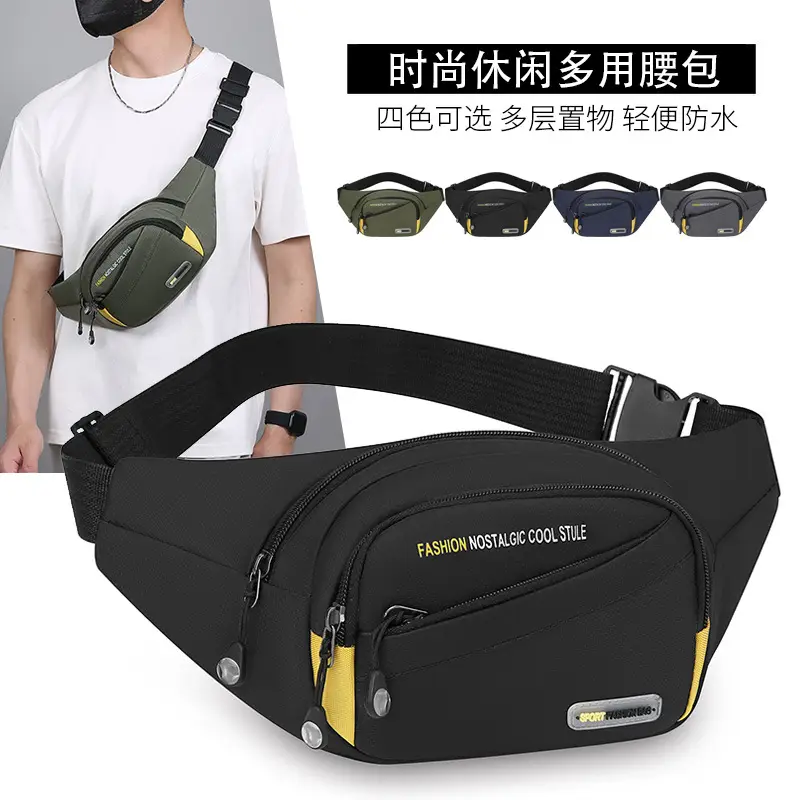 Men's Oxford Cloth Waist Bag Large Capacity Multi-Layer Crossbody - Image 6