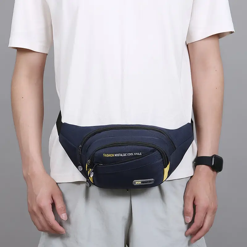 Men's Oxford Cloth Waist Bag Large Capacity Multi-Layer Crossbody - Image 8