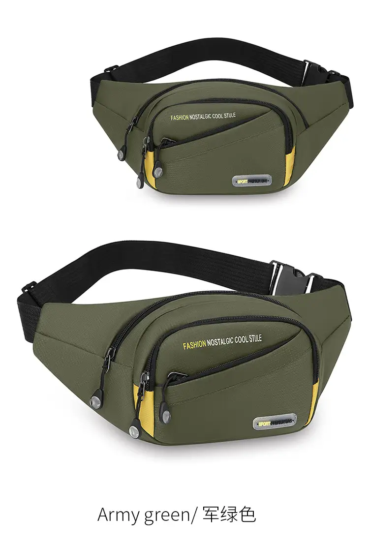 Men's Oxford Cloth Waist Bag Large Capacity Multi-Layer Crossbody — feature 11