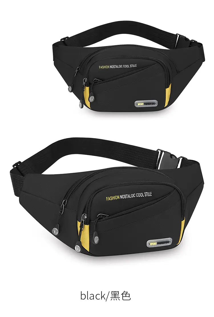 Men's Oxford Cloth Waist Bag Large Capacity Multi-Layer Crossbody — feature 12
