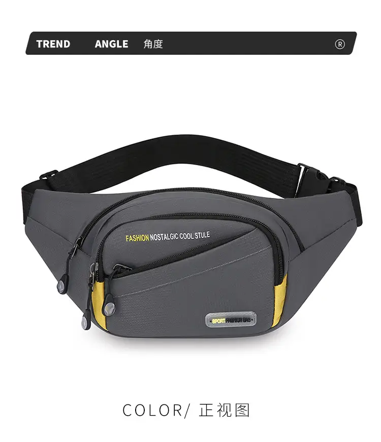 Men's Oxford Cloth Waist Bag Large Capacity Multi-Layer Crossbody — feature 14