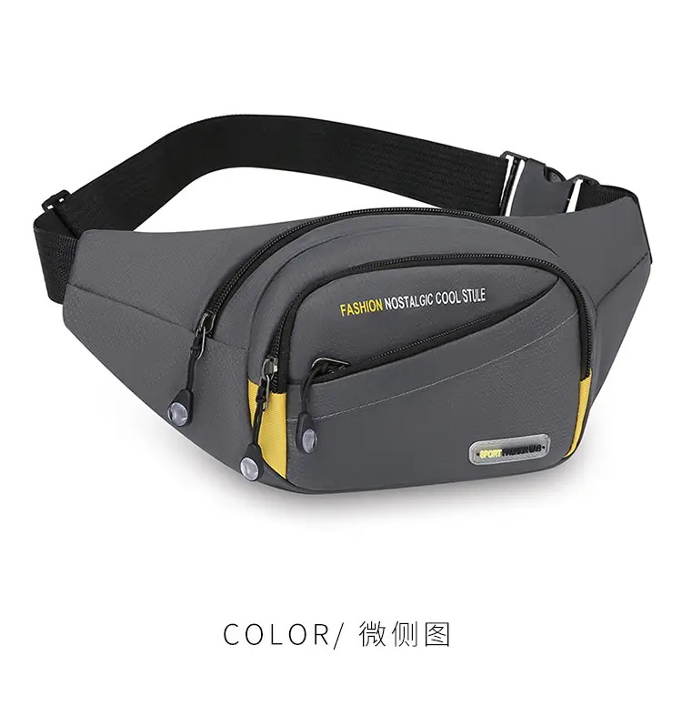 Men's Oxford Cloth Waist Bag Large Capacity Multi-Layer Crossbody — feature 15