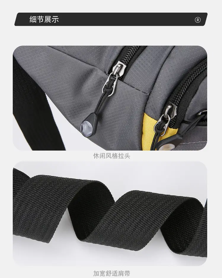 Men's Oxford Cloth Waist Bag Large Capacity Multi-Layer Crossbody — feature 19
