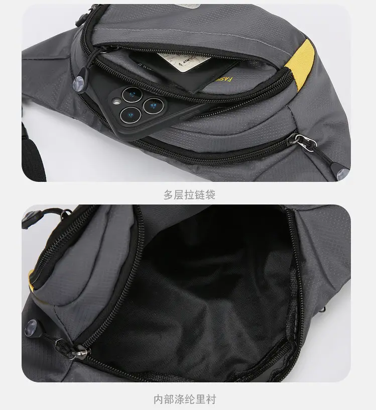 Men's Oxford Cloth Waist Bag Large Capacity Multi-Layer Crossbody — feature 21