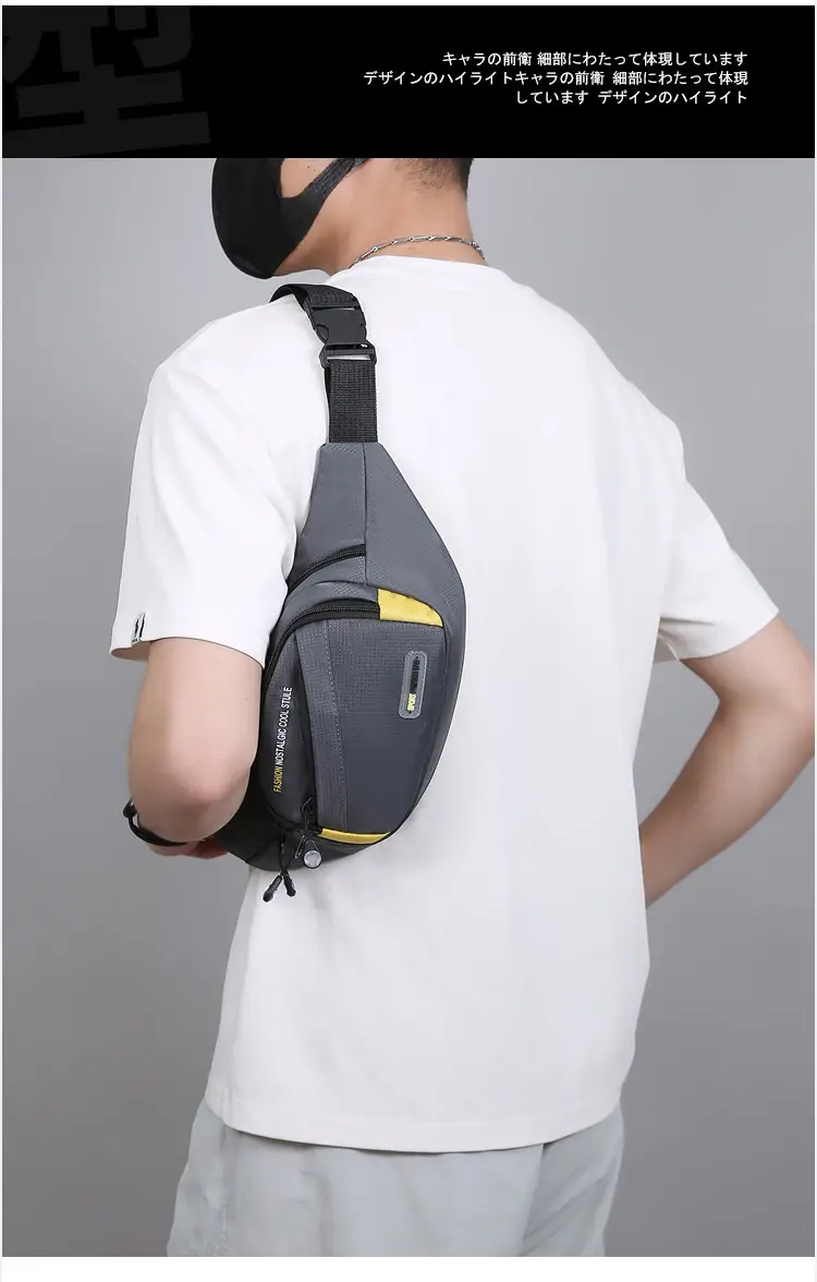 Men's Oxford Cloth Waist Bag Large Capacity Multi-Layer Crossbody — feature 23