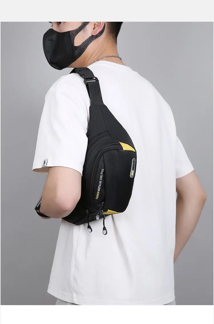 Men's Oxford Cloth Waist Bag Large Capacity Multi-Layer Crossbody — feature 27